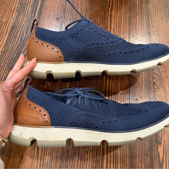 Cole Haan Mens ZERØGRAND Remastered Stitchlite Wingtip Oxfords Sz 10.5  Navy main image 10